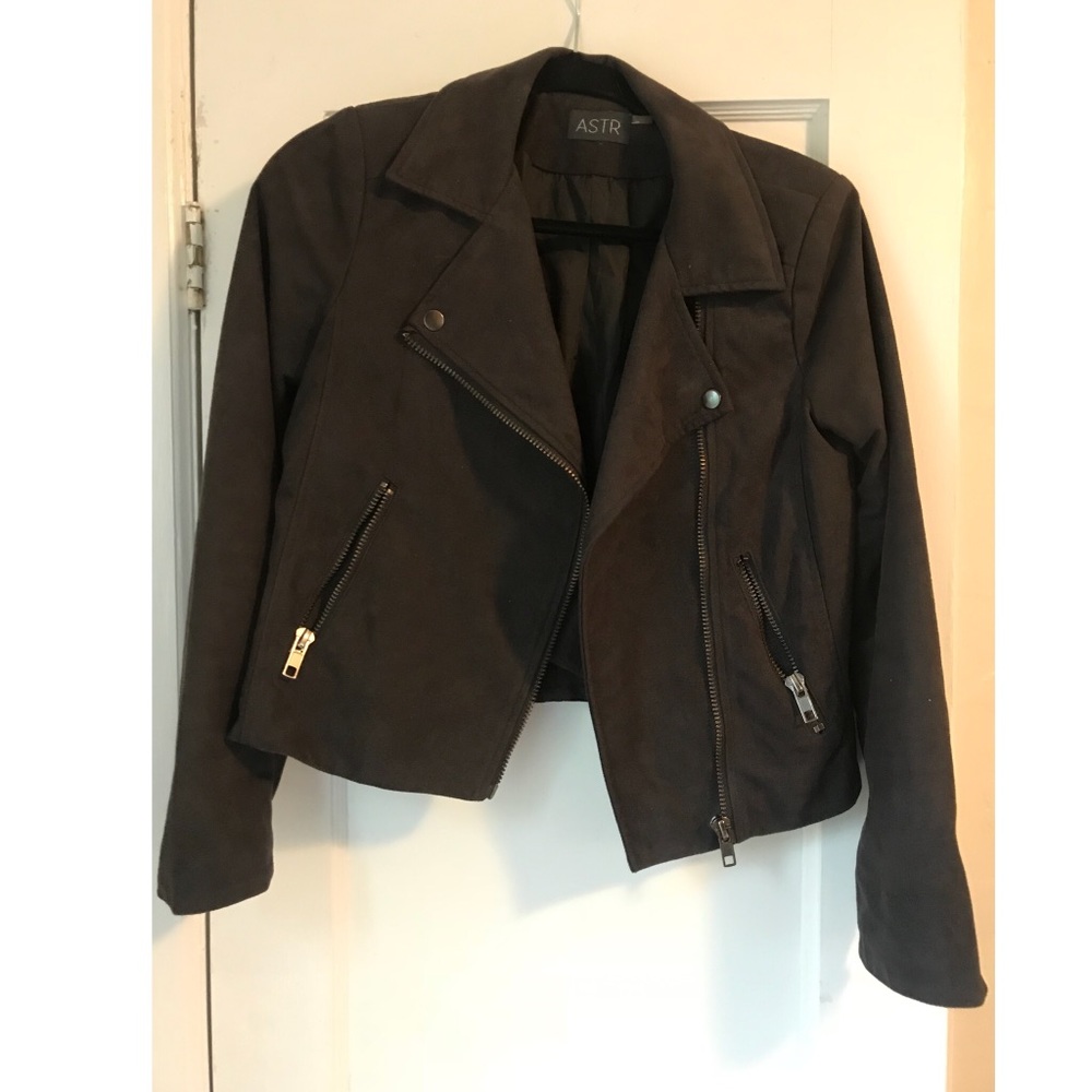 ASTR faux suede Moto jacket